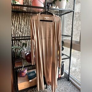 Michael Michael Kors Khaki Open Cardigan/Duster High Side Slits Size XS